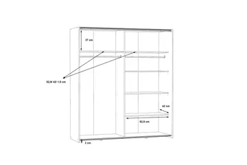 Edessa Garderob 62x171 cm - Vit - Förvaring - Klädförvaring - Garderob & garderobssystem