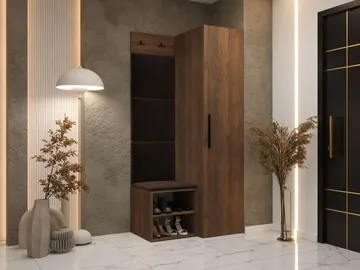 Farosa Hallmöbelset 82x191 cm - Valnöt + Manila 04 - Förvaring - Klädförvaring - Garderob & garderobssystem - Klädskåp & fristående garderob