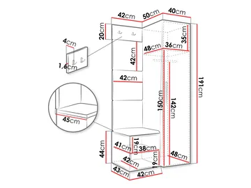 Farosa Hallmöbelset 82x191 cm - Valnöt + Manila 32 - Förvaring - Klädförvaring - Garderob & garderobssystem - Klädskåp & fristående garderob