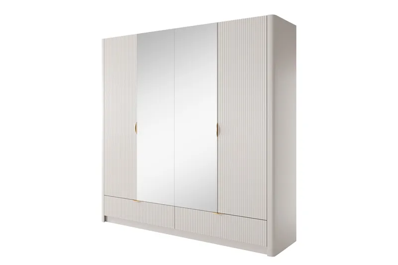 Forba Garderob med Spegel 213x209 cm - Vit - Förvaring - Klädförvaring - Garderob & garderobssystem