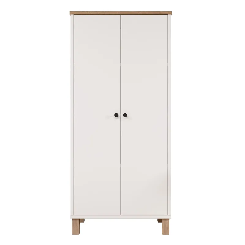 Avero Multifunktionsskåp 61x133,6x33 cm - Vit och ek - Förvaring - Klädförvaring - Garderob & garderobssystem - Klädskåp & fristående garderob