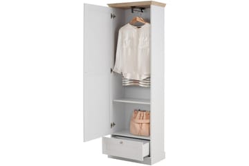 Dareia Garderob 60 cm - Vit/Brun - Förvaring - Klädförvaring - Garderob & garderobssystem - Klädskåp & fristående garderob