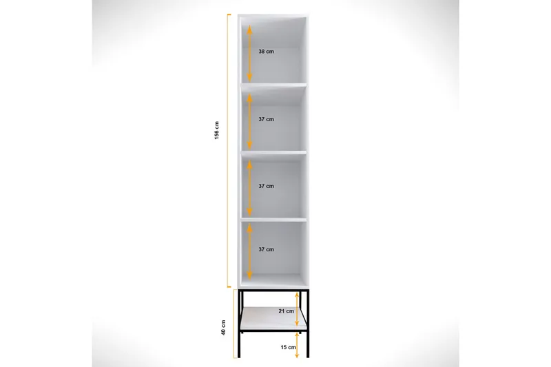Elesham Garderob 50x42 - Vit/Svart/Guld - Förvaring - Klädförvaring - Garderob & garderobssystem - Klädskåp & fristående garderob