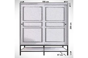 Elesham Garderob 57x190 - Vit/Svart/Guld - Förvaring - Klädförvaring - Garderob & garderobssystem - Klädskåp & fristående garderob