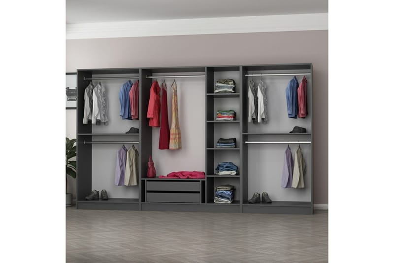 Fruitland Garderob 315 cm - Antracit - Förvaring - Klädförvaring - Garderob & garderobssystem - Klädskåp & fristående garderob
