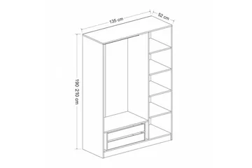 Fruitland Garderob 135 cm - Cream - Förvaring - Klädförvaring - Garderob & garderobssystem