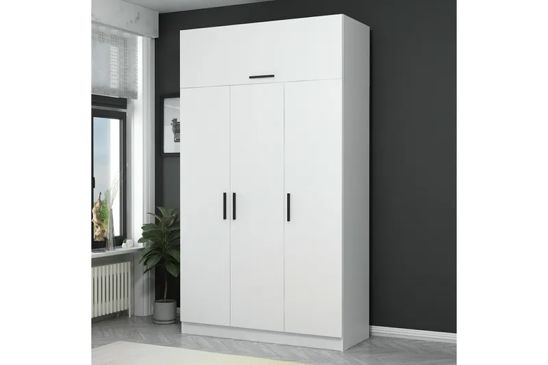 Fruitland Garderob 135 cm - Vit - Förvaring - Klädförvaring - Garderob & garderobssystem