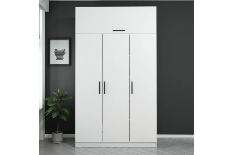 Fruitland Garderob 135 cm - Vit - Förvaring - Klädförvaring - Garderob & garderobssystem