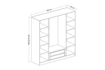 Fruitland Garderob 180 cm - Brun - Förvaring - Klädförvaring - Garderob & garderobssystem