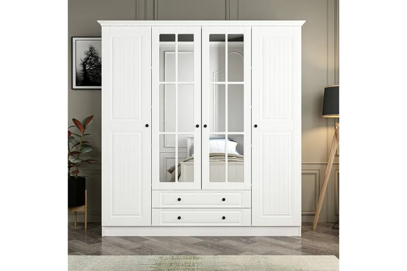 Fruitland Garderob 180 cm - Vit - Förvaring - Klädförvaring - Garderob & garderobssystem