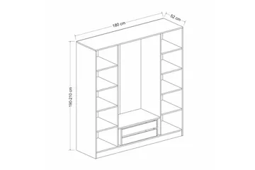 Fruitland Garderob 180 cm - Vit - Förvaring - Klädförvaring - Garderob & garderobssystem