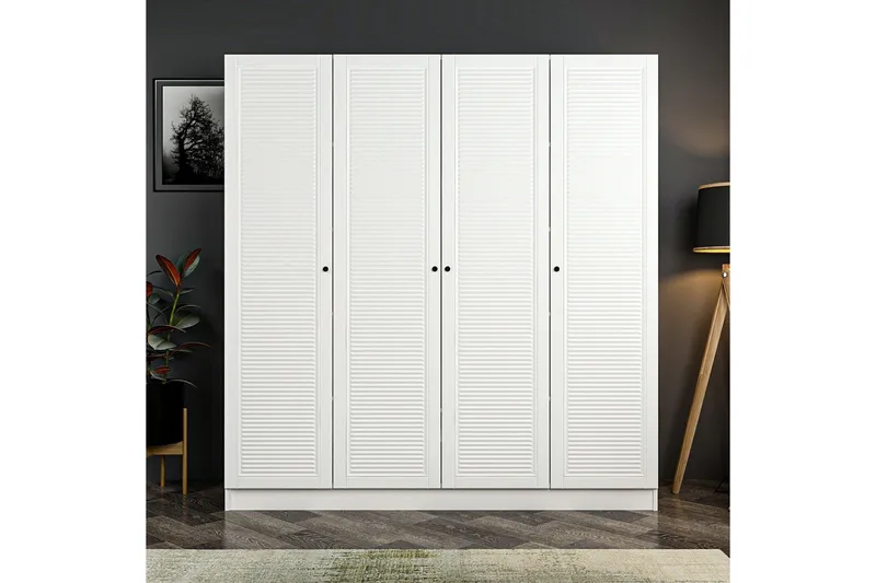 Fruitland Garderob 180 cm - Vit - Förvaring - Klädförvaring - Garderob & garderobssystem