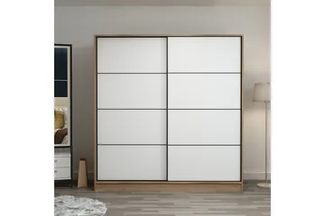 Fruitland Garderob 180 cm - Vit/ek - Förvaring - Klädförvaring - Garderob & garderobssystem