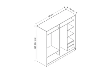 Fruitland Garderob 180 cm - Vit/ek - Förvaring - Klädförvaring - Garderob & garderobssystem