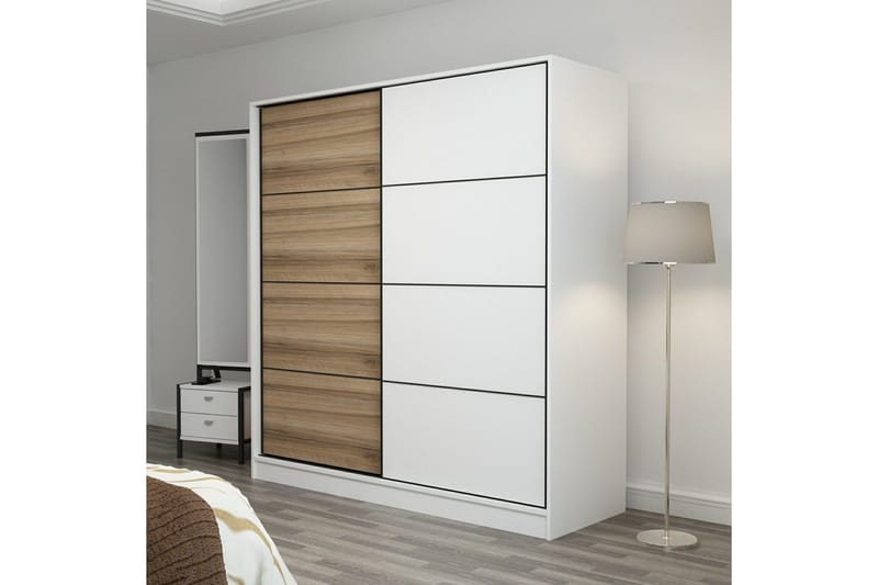 Fruitland Garderob 220 cm - Brun/Vit - Förvaring - Klädförvaring - Garderob & garderobssystem