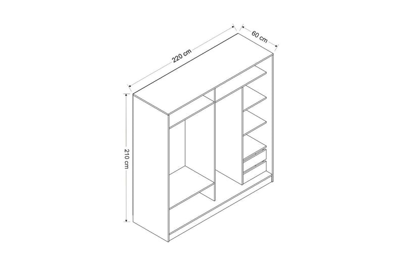 Fruitland Garderob 220 cm - Vit - Förvaring - Klädförvaring - Garderob & garderobssystem