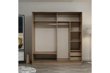 Fruitland Garderob 220 cm - Vit/ek - Förvaring - Klädförvaring - Garderob & garderobssystem