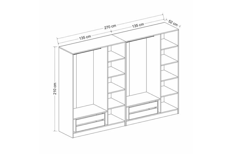 Fruitland Garderob 225 cm - Antracit - Förvaring - Klädförvaring - Garderob & garderobssystem
