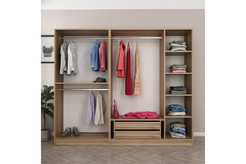 Fruitland Garderob 225 cm - Brun - Förvaring - Klädförvaring - Garderob & garderobssystem