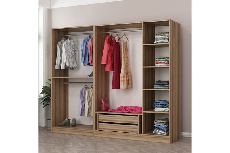 Fruitland Garderob 225 cm - Brun - Förvaring - Klädförvaring - Garderob & garderobssystem