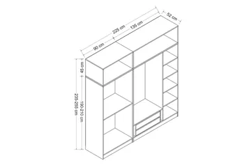 Fruitland Garderob 225 cm - Brun - Förvaring - Klädförvaring - Garderob & garderobssystem