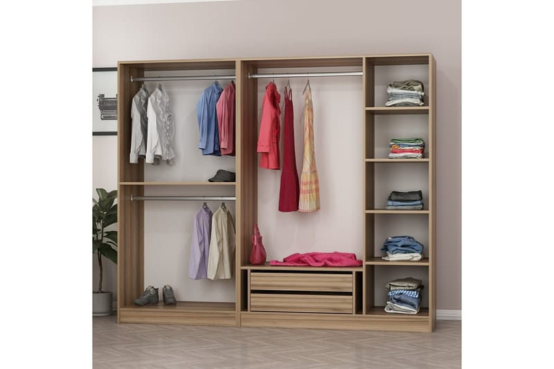 Fruitland Garderob 225 cm - Brun - Förvaring - Klädförvaring - Garderob & garderobssystem
