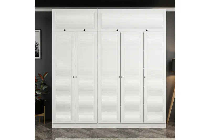 Fruitland Garderob 225 cm - Vit - Förvaring - Klädförvaring - Garderob & garderobssystem