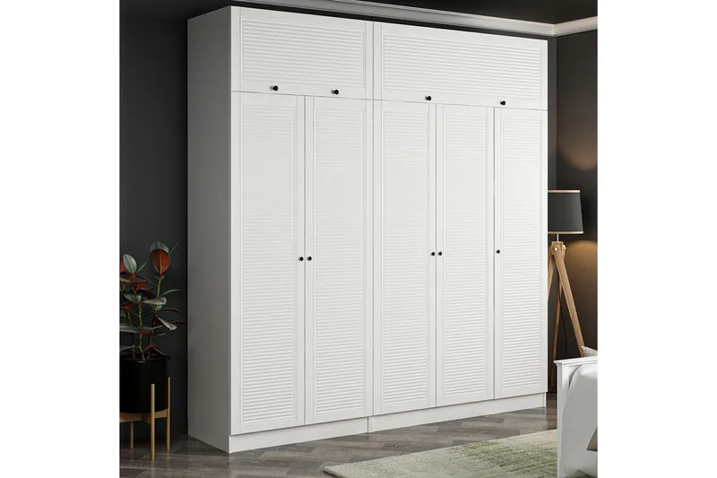 Fruitland Garderob 225 cm - Vit - Förvaring - Klädförvaring - Garderob & garderobssystem