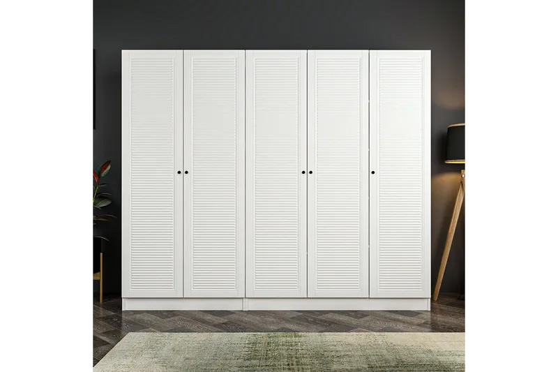 Fruitland Garderob 225 cm - Vit - Förvaring - Klädförvaring - Garderob & garderobssystem