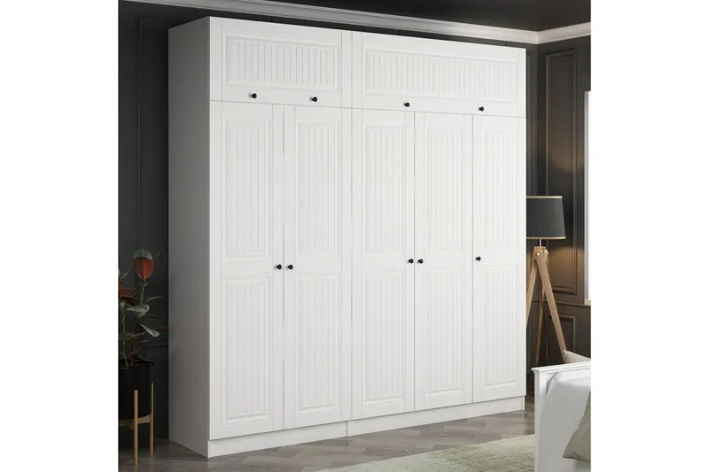 Fruitland Garderob 225 cm - Vit - Förvaring - Klädförvaring - Garderob & garderobssystem