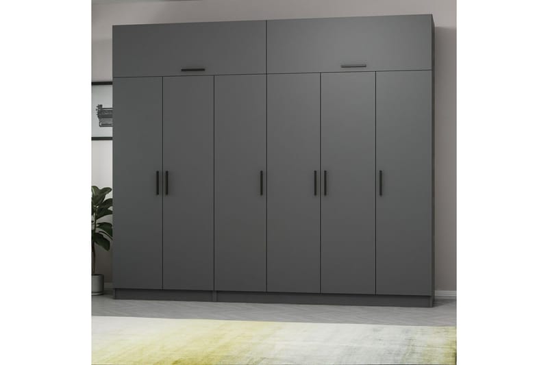 Fruitland Garderob 270 cm - Antracit - Förvaring - Klädförvaring - Garderob & garderobssystem