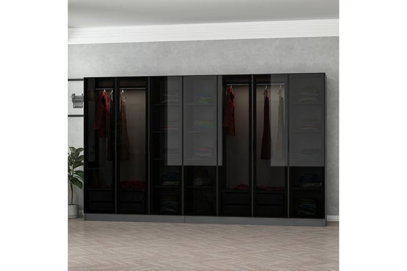 Fruitland Garderob 315 cm - Antracit - Förvaring - Klädförvaring - Garderob & garderobssystem