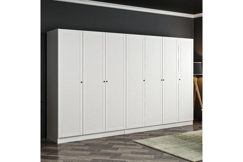 Fruitland Garderob 315 cm - Vit - Förvaring - Klädförvaring - Garderob & garderobssystem