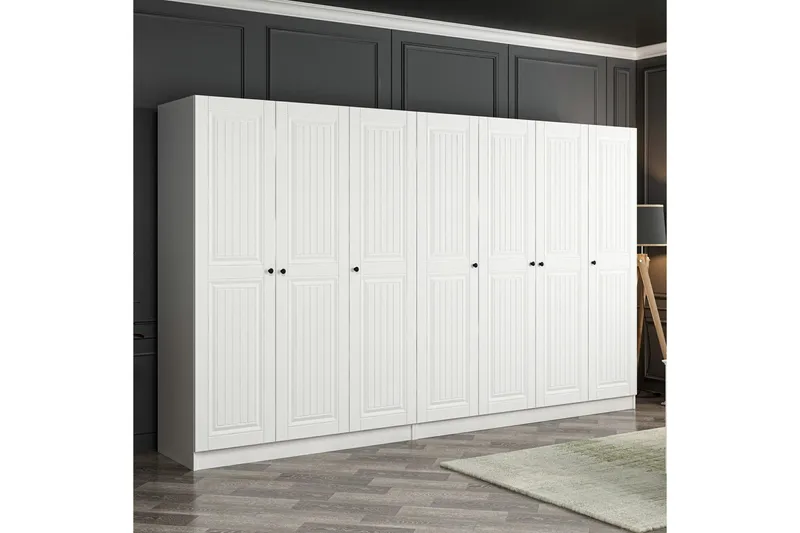 Fruitland Garderob 315 cm - Vit - Förvaring - Klädförvaring - Garderob & garderobssystem