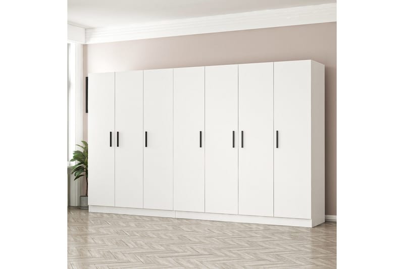 Fruitland Garderob 315 cm - Vit - Förvaring - Klädförvaring - Garderob & garderobssystem