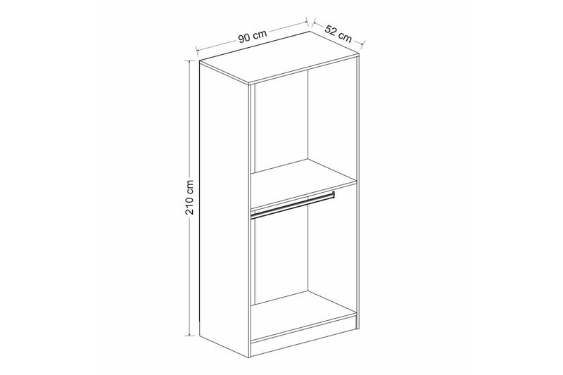 Fruitland Garderob 90 cm - Antracit - Förvaring - Klädförvaring - Garderob & garderobssystem