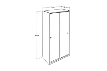 Garderob 94x182 cm - Vit - Förvaring - Klädförvaring - Garderob & garderobssystem