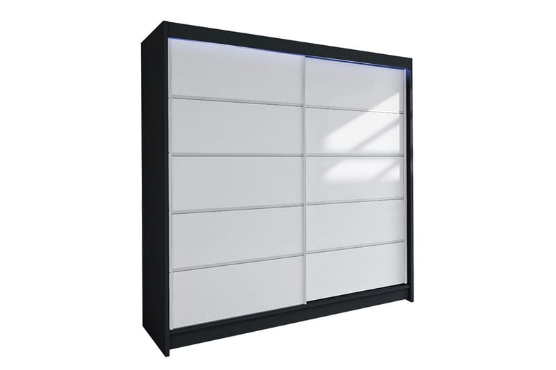 Garderob + LED - Svart|Vit - Förvaring - Klädförvaring - Garderob & garderobssystem - Klädskåp & fristående garderob