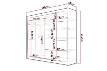 Garderob + LED - Vit|Ek - Förvaring - Klädförvaring - Garderob & garderobssystem - Klädskåp & fristående garderob