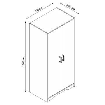 Garderob Ulvmar 83x54x180 cm - Ask - Förvaring - Klädförvaring - Garderob & garderobssystem - Klädskåp & fristående garderob