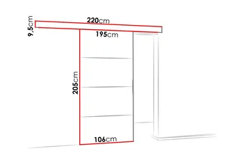 Malibu Dörr 204x106x205 cm - Vit - Förvaring - Klädförvaring - Garderob & garderobssystem - Garderobsdörr - Skjutdörrar garderob