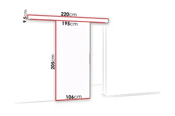 Malibu Dörr 204x106x205 cm - Vit - Förvaring - Klädförvaring - Garderob & garderobssystem - Garderobsdörr - Skjutdörrar garderob