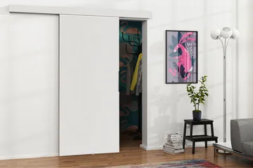 Malibu Dörr 204x86x205 cm - Vit - Förvaring - Klädförvaring - Garderob & garderobssystem - Garderobsdörr - Skjutdörrar garderob