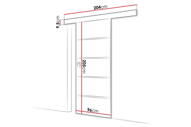 Werdi Plus Skjutdörr 204 cm - Förvaring - Klädförvaring - Garderob & garderobssystem - Garderobsdörr - Skjutdörrar garderob