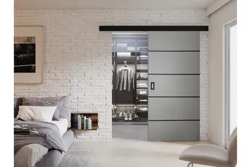 Werdi Plus Skjutdörr 204 cm - Grå - Förvaring - Klädförvaring - Garderob & garderobssystem - Garderobsdörr - Skjutdörrar garderob