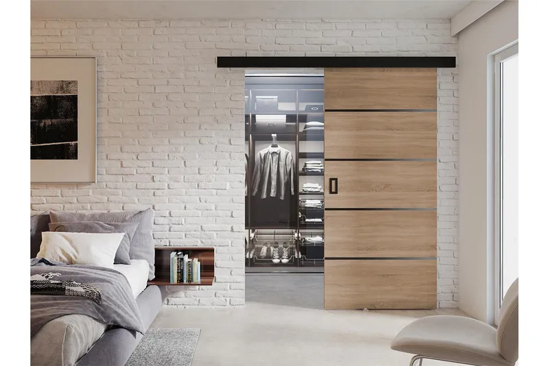 Werdi Plus Skjutdörr 204 cm - Natur - Förvaring - Klädförvaring - Garderob & garderobssystem - Garderobsdörr - Skjutdörrar garderob