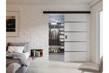 Werdi Plus Skjutdörr 204 cm - Vit - Förvaring - Klädförvaring - Garderob & garderobssystem - Garderobsdörr - Skjutdörrar garderob