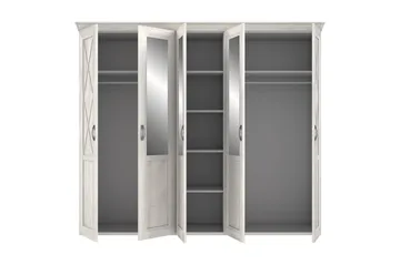 Hurlston Garderob 255 cm - Vit - Förvaring - Klädförvaring - Garderob & garderobssystem
