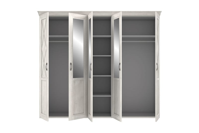 Hurlston Garderob 255 cm - Vit - Förvaring - Klädförvaring - Garderob & garderobssystem