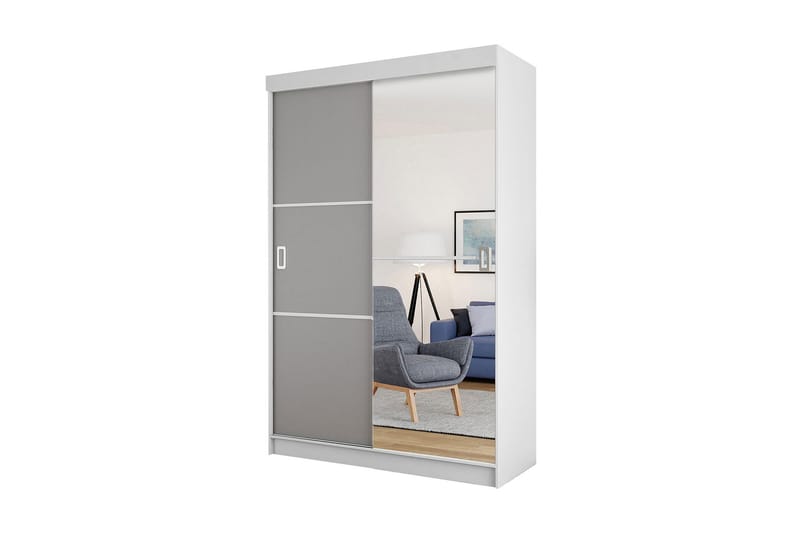 Isolaz Garderob 60x138 cm LED-belysning - Vit/Grå - Förvaring - Klädförvaring - Garderob & garderobssystem